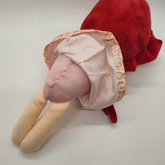 12" soft Plush Doll floral dress & Bonnet embroidered eyes Anime style face - Picture 7 of 10